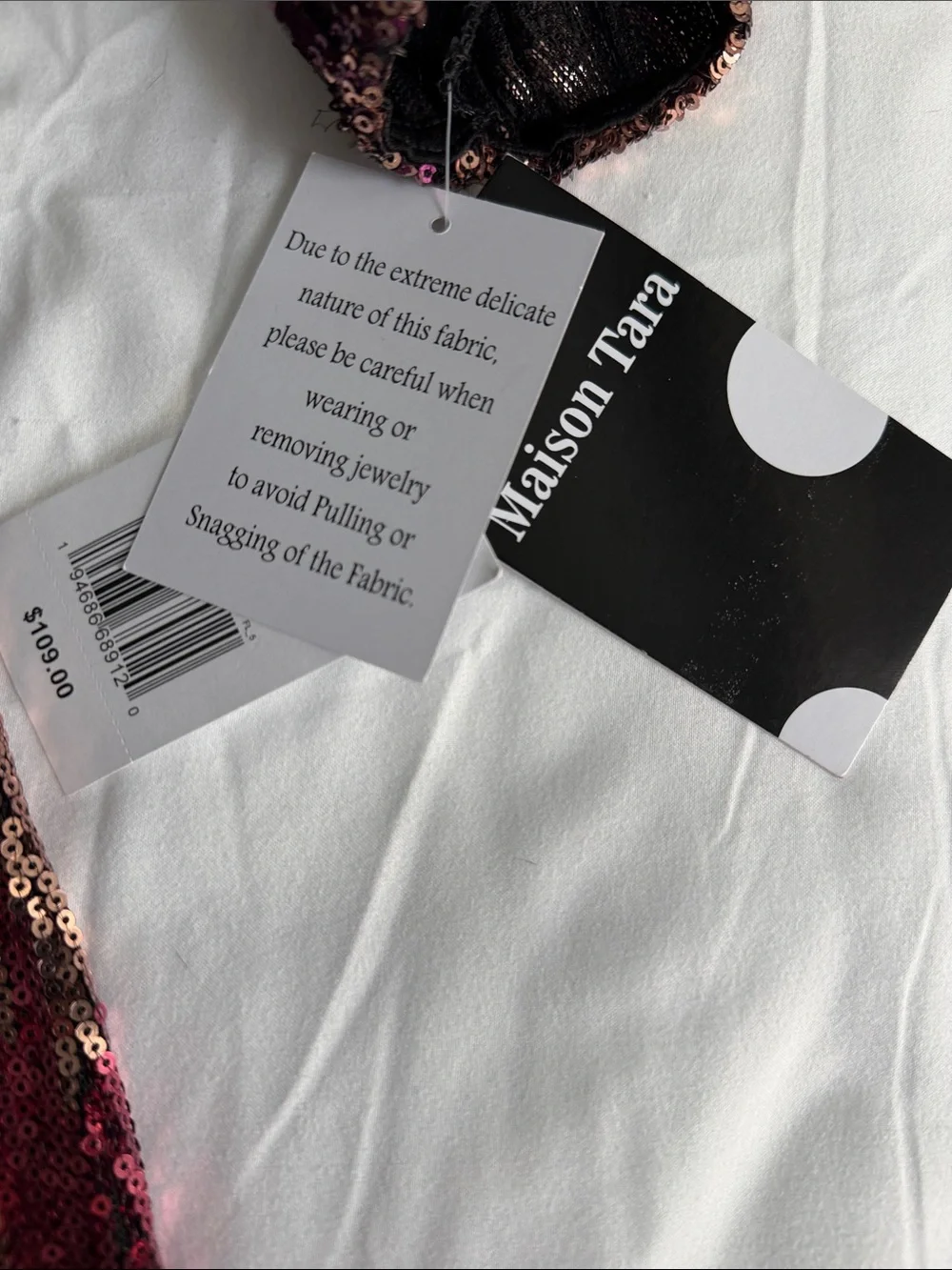 Maison Tara Sequin Ombre Shift Dress in Pink and Plum NWT - Picture 6 of 8
